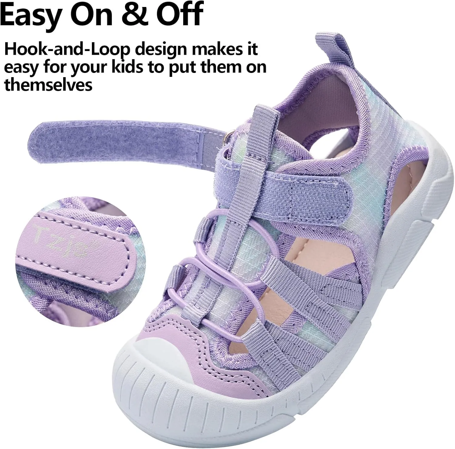 TZJS Boys Girls Water Shoes Kids Lightweight Beach Sport Sandals Breathable Quick Dry Swimming Sandals for Toddler