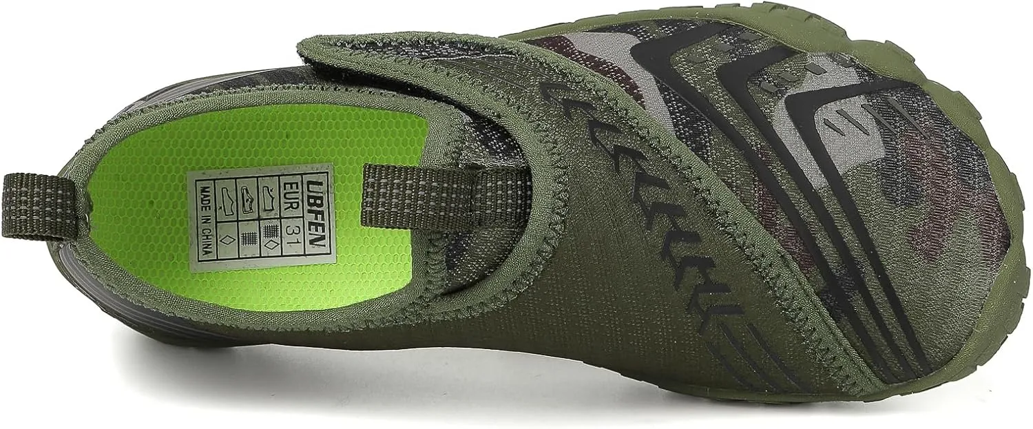 UBFEN Water Shoes for Kids Boys Girls Aqua Socks Barefoot Beach Sports Swim Pool Quick Dry Lightweight Toddler Little Big Kid