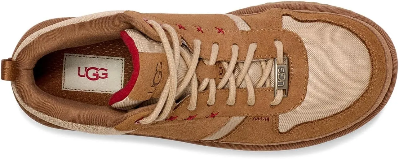 UGG Men's Highland Hi Heritage Sneaker, Chestnut / Sand / Dark Cherry, 7
