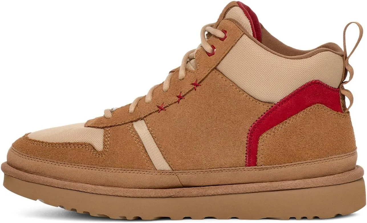 UGG Men's Highland Hi Heritage Sneaker, Chestnut / Sand / Dark Cherry, 7