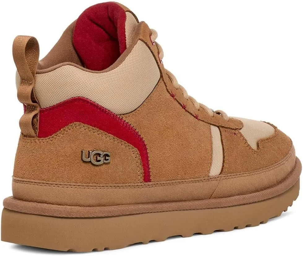 UGG Men's Highland Hi Heritage Sneaker, Chestnut / Sand / Dark Cherry, 7