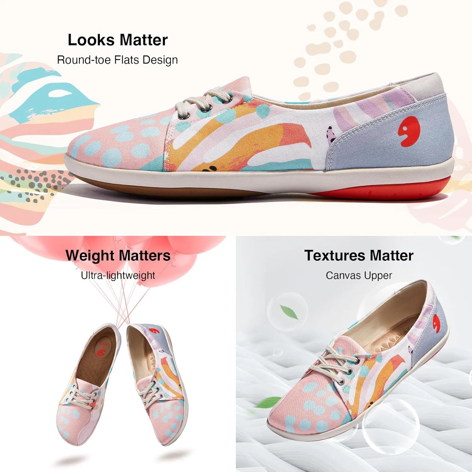 UIN Women's Ballet Flats Slip On Round Toe Casual Lightweight Comfortable Travel Shoes Illites Ⅱ
