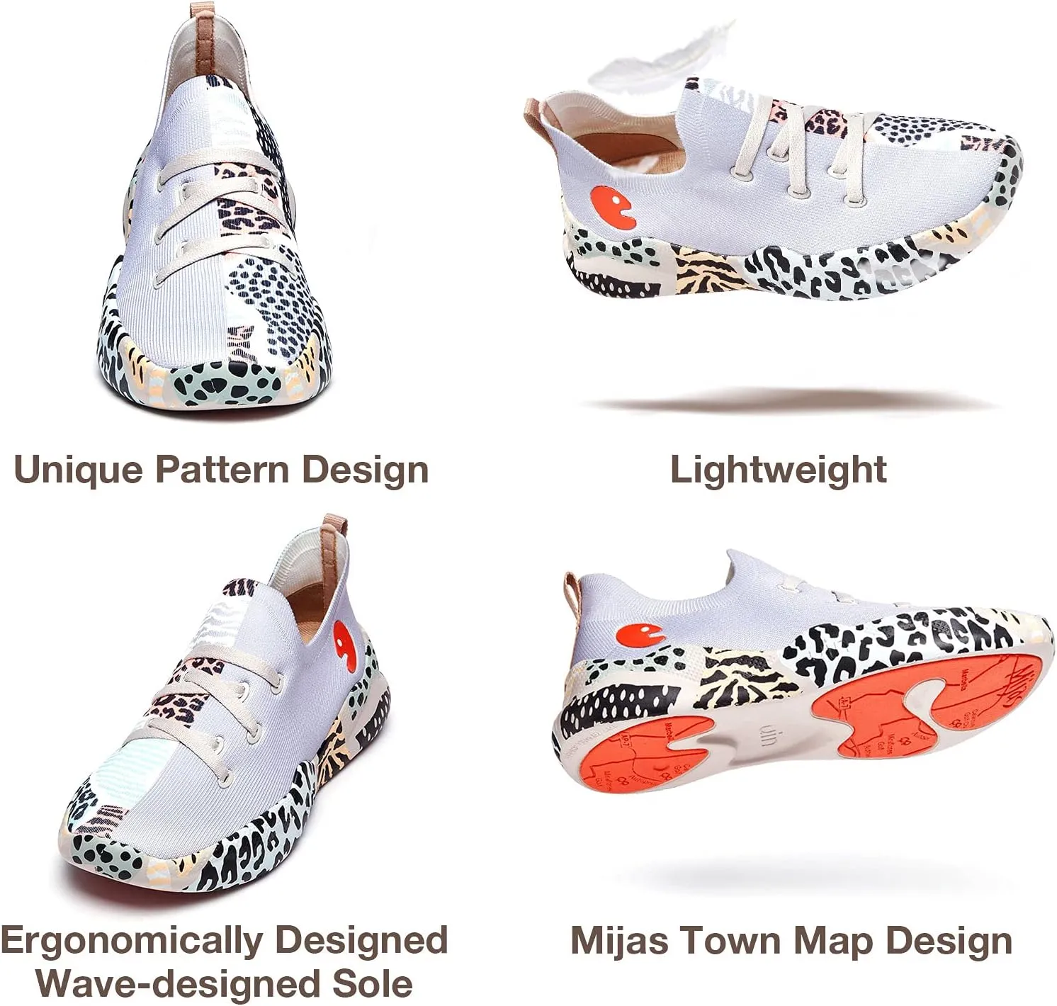 UIN Women's Fashion Sneakers Lightweight Walking Casual Slip Ons Comfortable Art Painted Athletic Travel Shoes