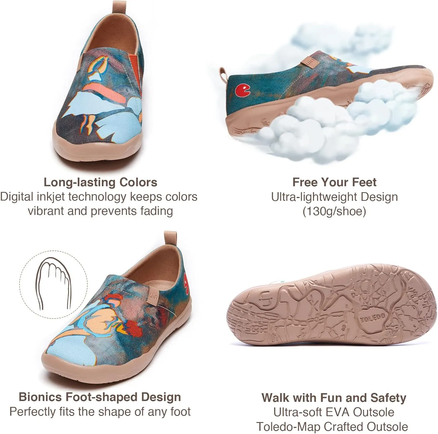 UIN x National Gallery Collaboration Slip On Art Travel Shoes