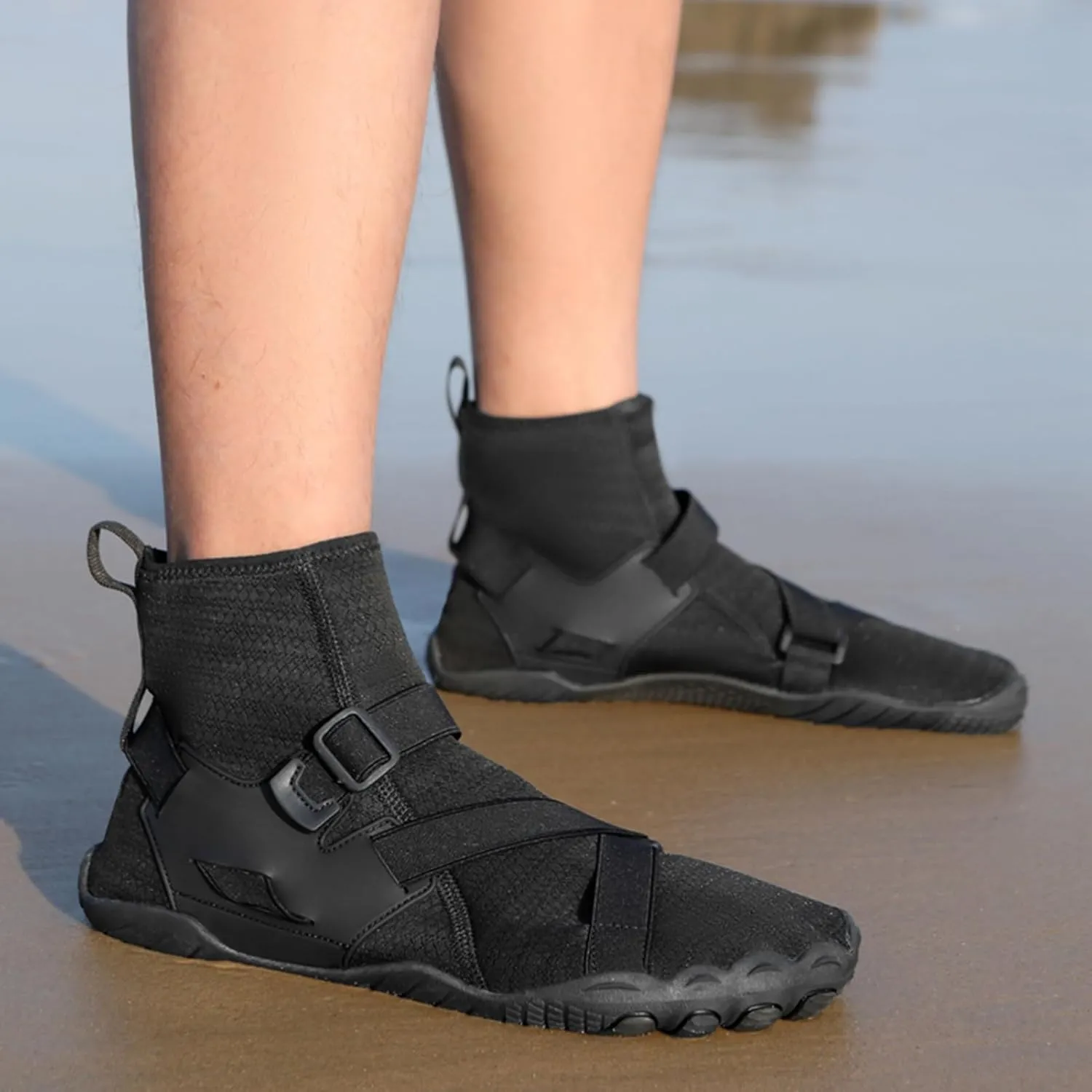 UMANPOO Men Water Shoes Women Barefoot Slip on Sneaker Swim Aqua Beach Running Walking Hiking Cycling Non Slip High Top