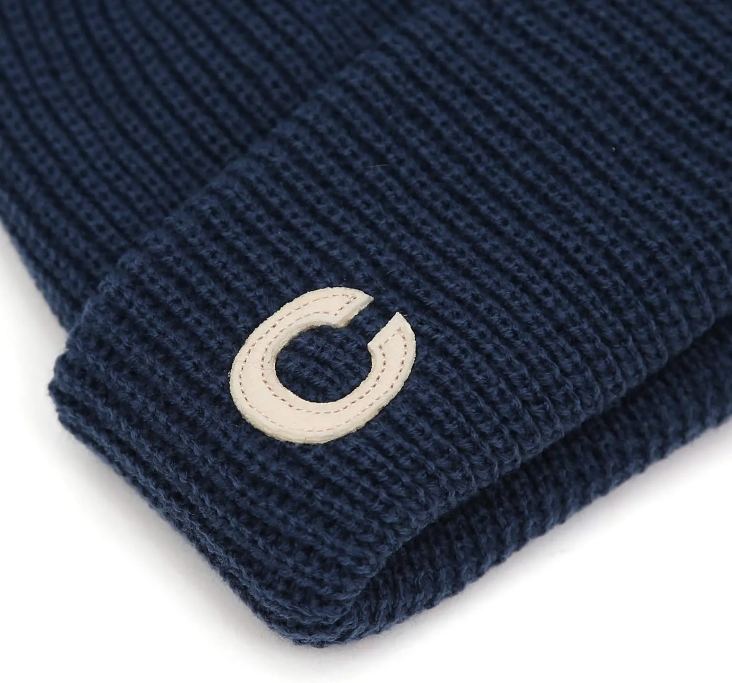 UNDERCONTROL Logo Label Patch Unisex Fall Winter Short Thick Cuffed Rollup Warm Beanie Korea Trawler Fisherman Knit Skull Hat