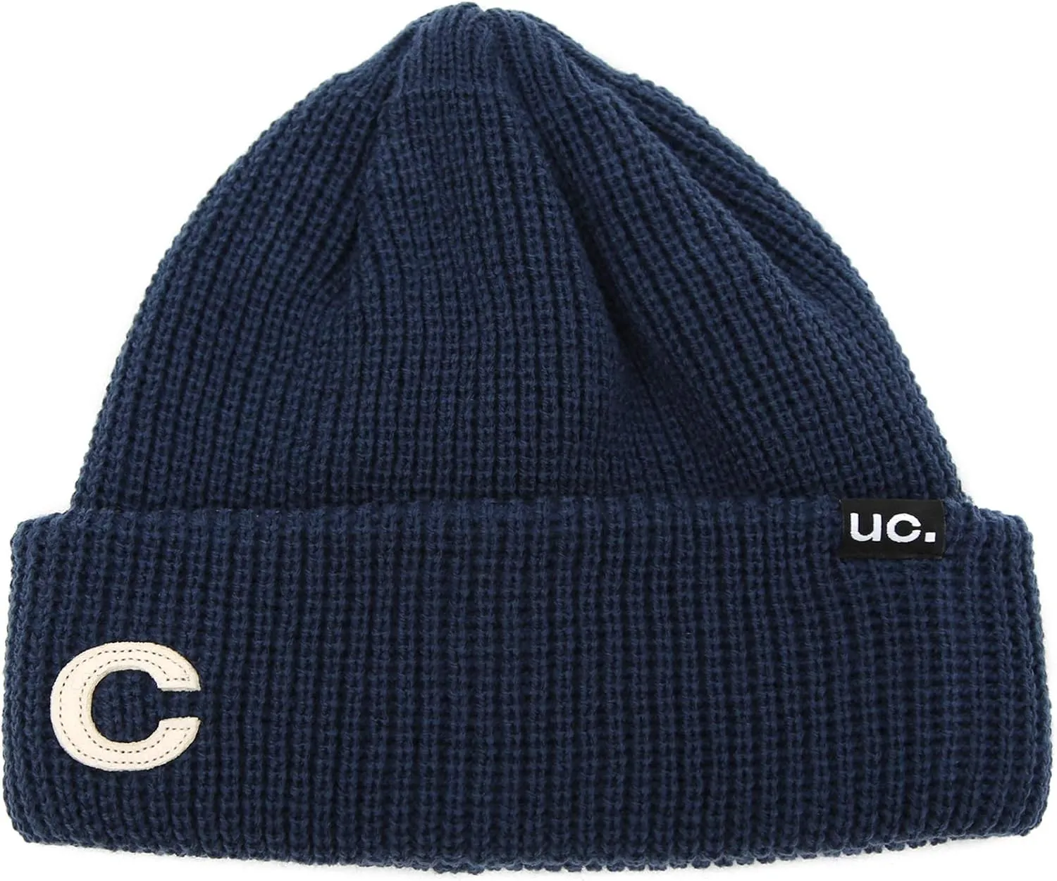 UNDERCONTROL Logo Label Patch Unisex Fall Winter Short Thick Cuffed Rollup Warm Beanie Korea Trawler Fisherman Knit Skull Hat