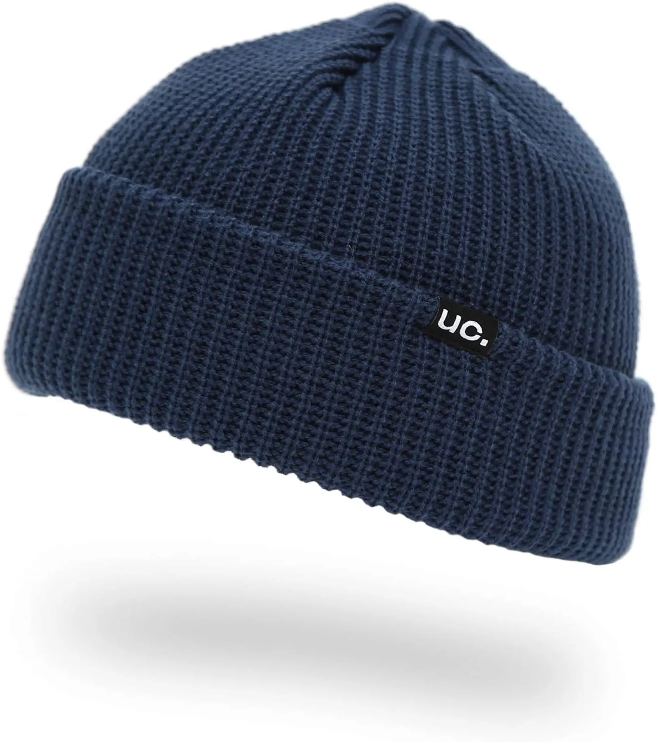 UNDERCONTROL Logo Label Patch Unisex Fall Winter Short Thick Cuffed Rollup Warm Beanie Korea Trawler Fisherman Knit Skull Hat