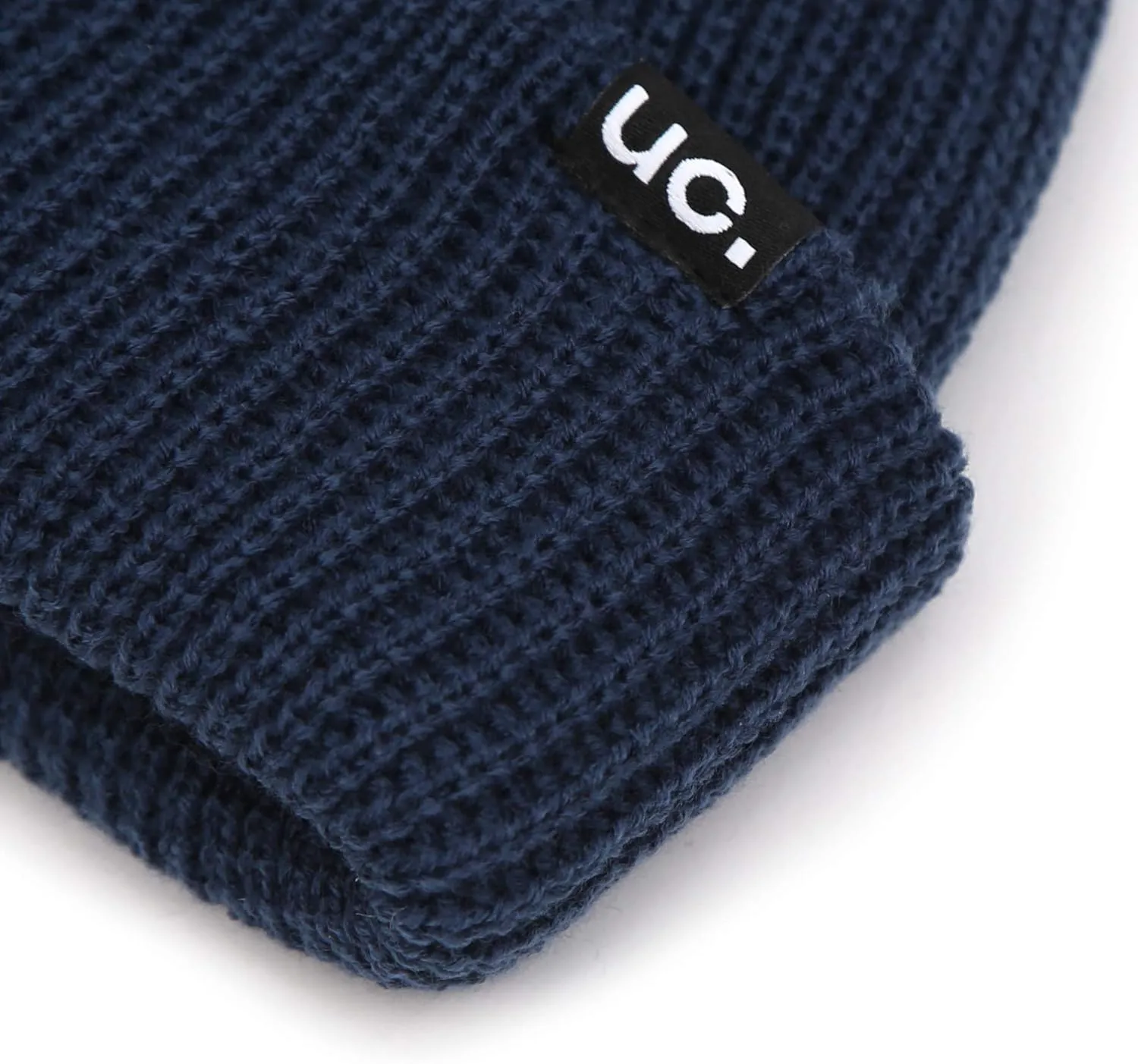UNDERCONTROL Logo Label Patch Unisex Fall Winter Short Thick Cuffed Rollup Warm Beanie Korea Trawler Fisherman Knit Skull Hat