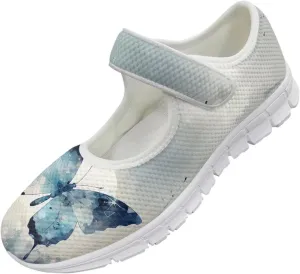 UNICEU Women Mary Jane Shoes Butterfly Shoes Casual Footwear Low Top Flats Shoes Ballet Flat Mesh Athletic Shoes for Ladies