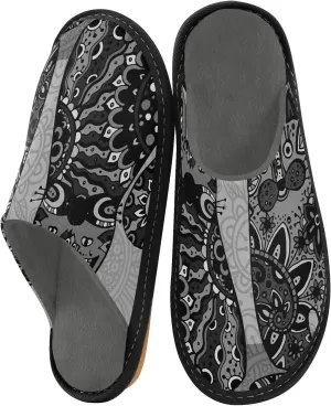 Unisex Fuzzy Foam Slippers Non-Skid Slip-on Soft Warm Sole Fleece Shoes 4-11