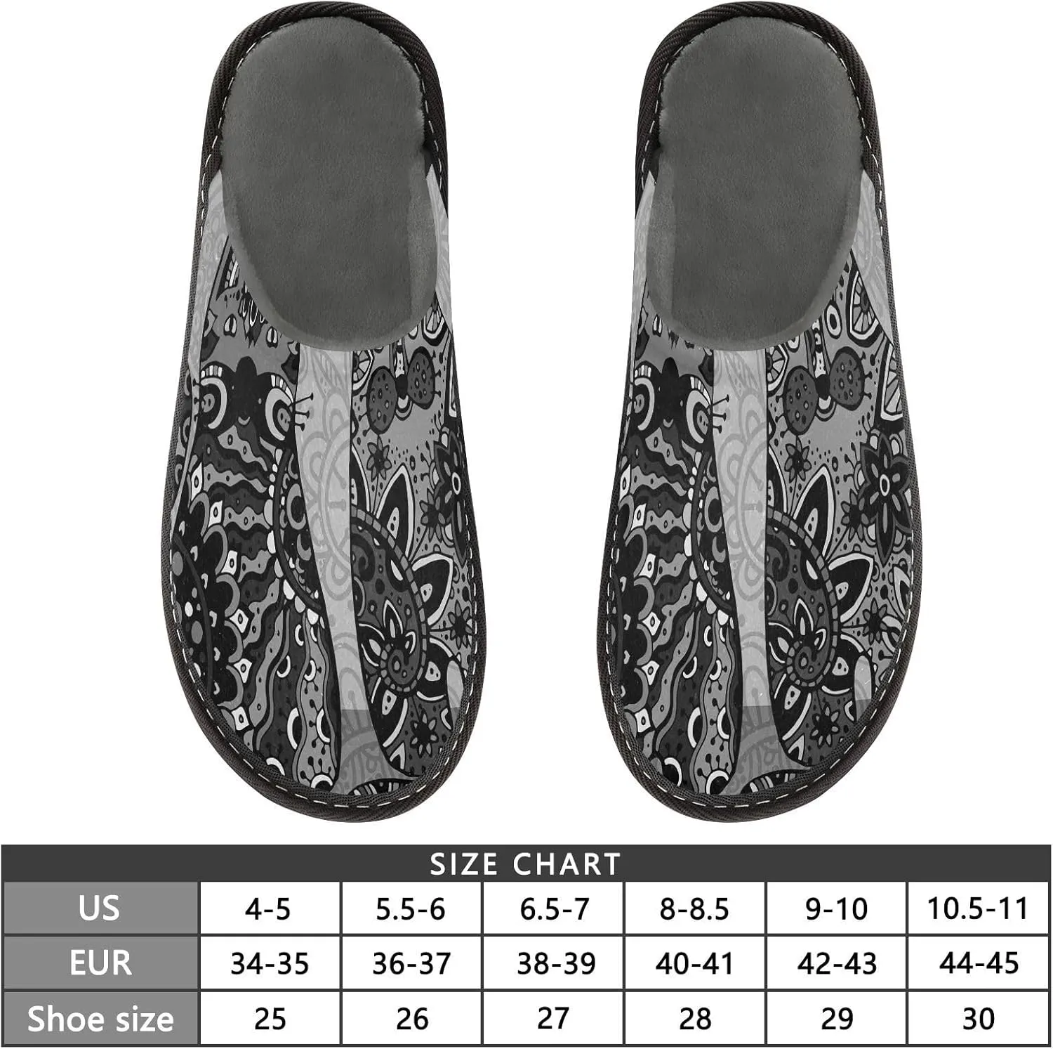 Unisex Fuzzy Foam Slippers Non-Skid Slip-on Soft Warm Sole Fleece Shoes 4-11