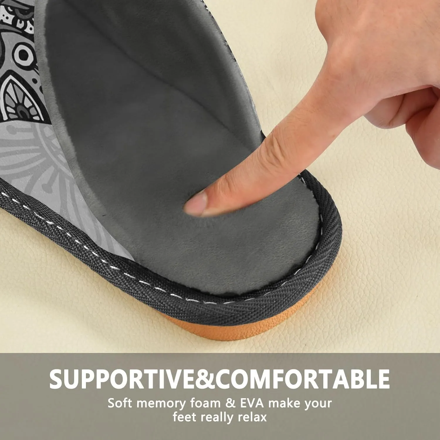 Unisex Fuzzy Foam Slippers Non-Skid Slip-on Soft Warm Sole Fleece Shoes 4-11