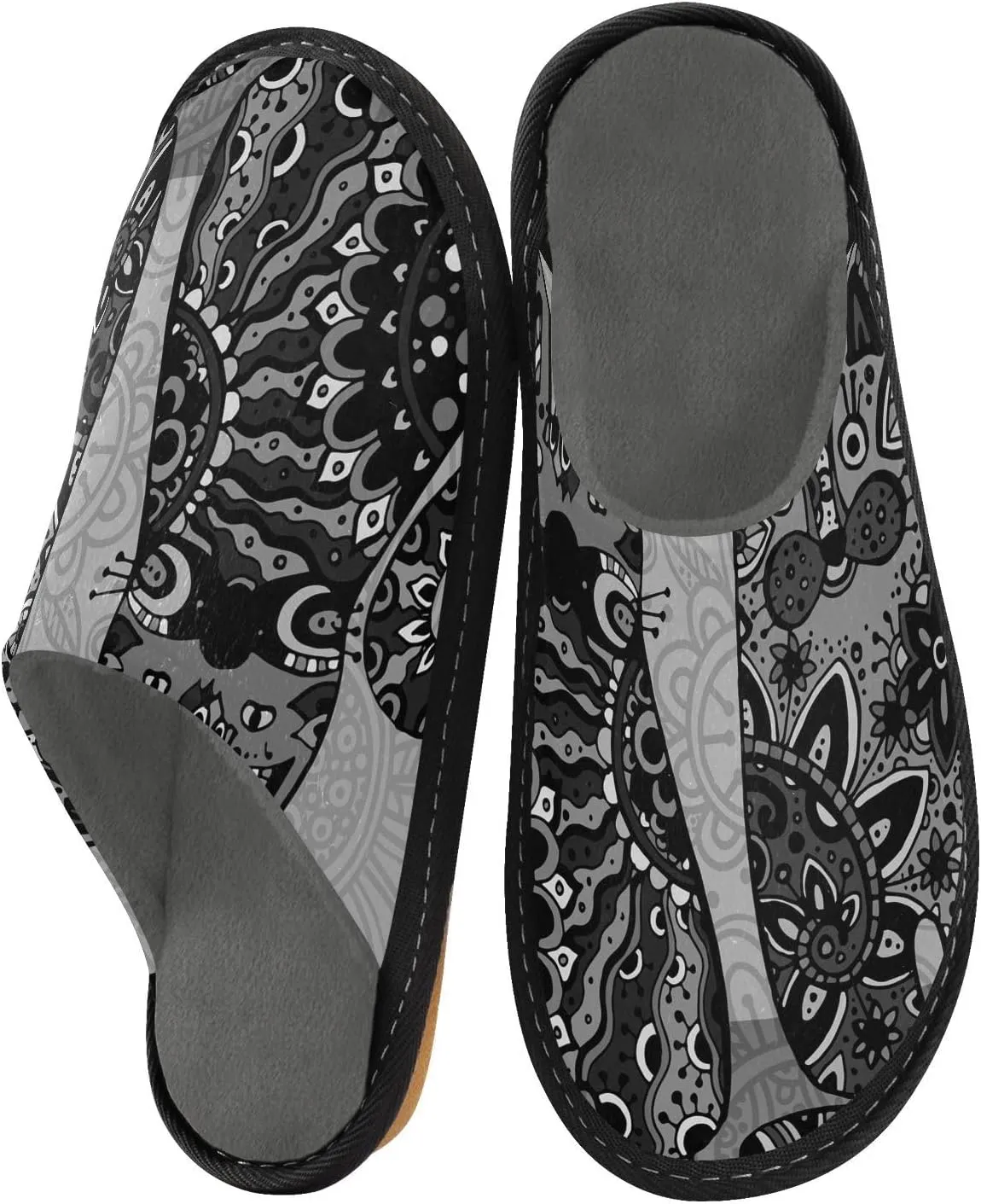 Unisex Fuzzy Foam Slippers Non-Skid Slip-on Soft Warm Sole Fleece Shoes 4-11