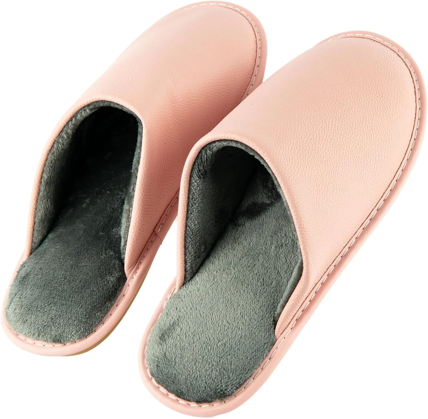 Unisex Genuine Leather House Slippers for Men and Women, Indoor Slip-On Slippers, Non-Slip Sole, Soft Lining, Comfortable and Durable Home Shoes