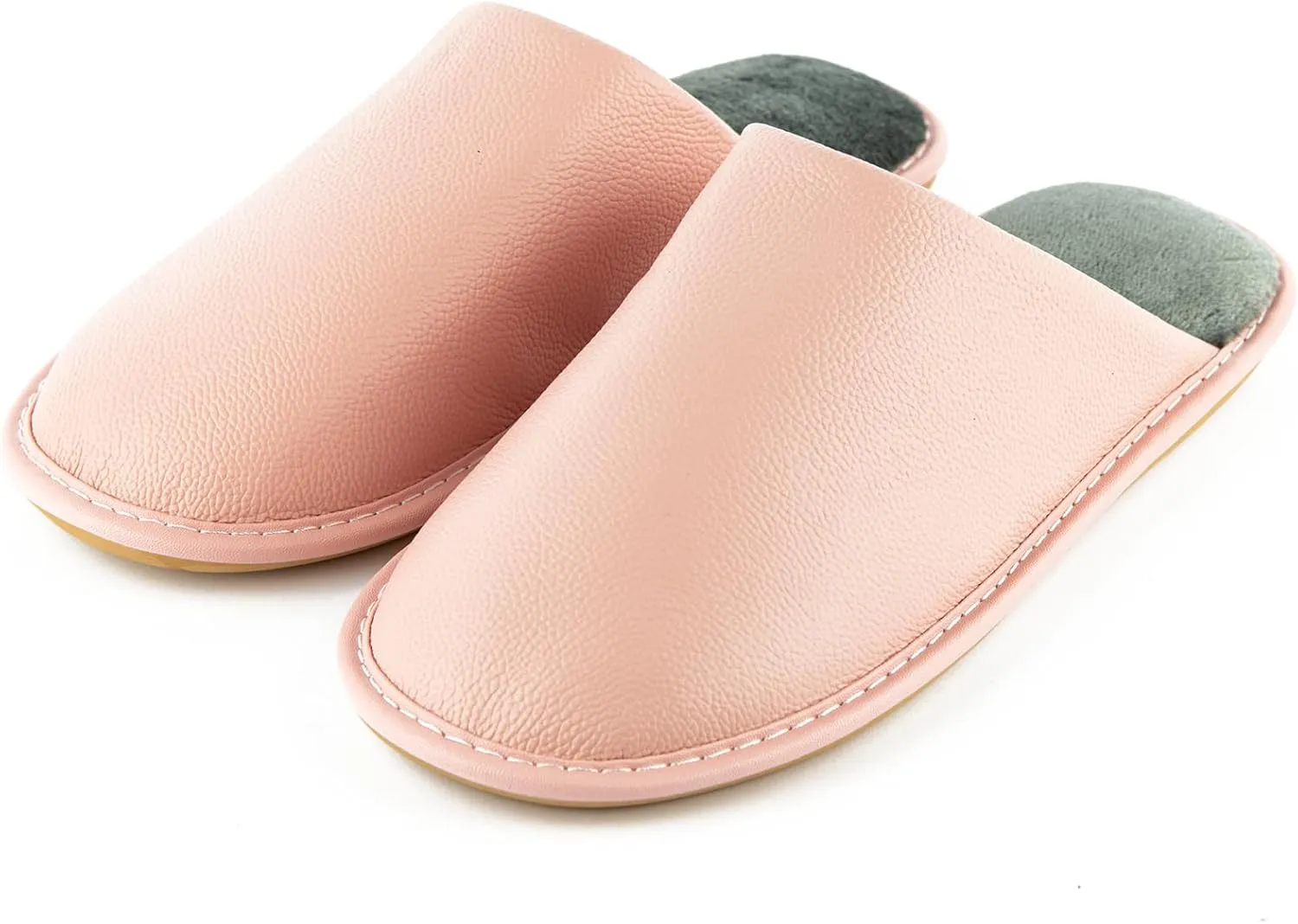 Unisex Genuine Leather House Slippers for Men and Women, Indoor Slip-On Slippers, Non-Slip Sole, Soft Lining, Comfortable and Durable Home Shoes