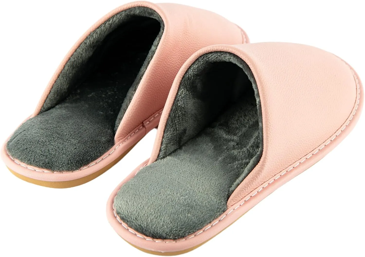 Unisex Genuine Leather House Slippers for Men and Women, Indoor Slip-On Slippers, Non-Slip Sole, Soft Lining, Comfortable and Durable Home Shoes