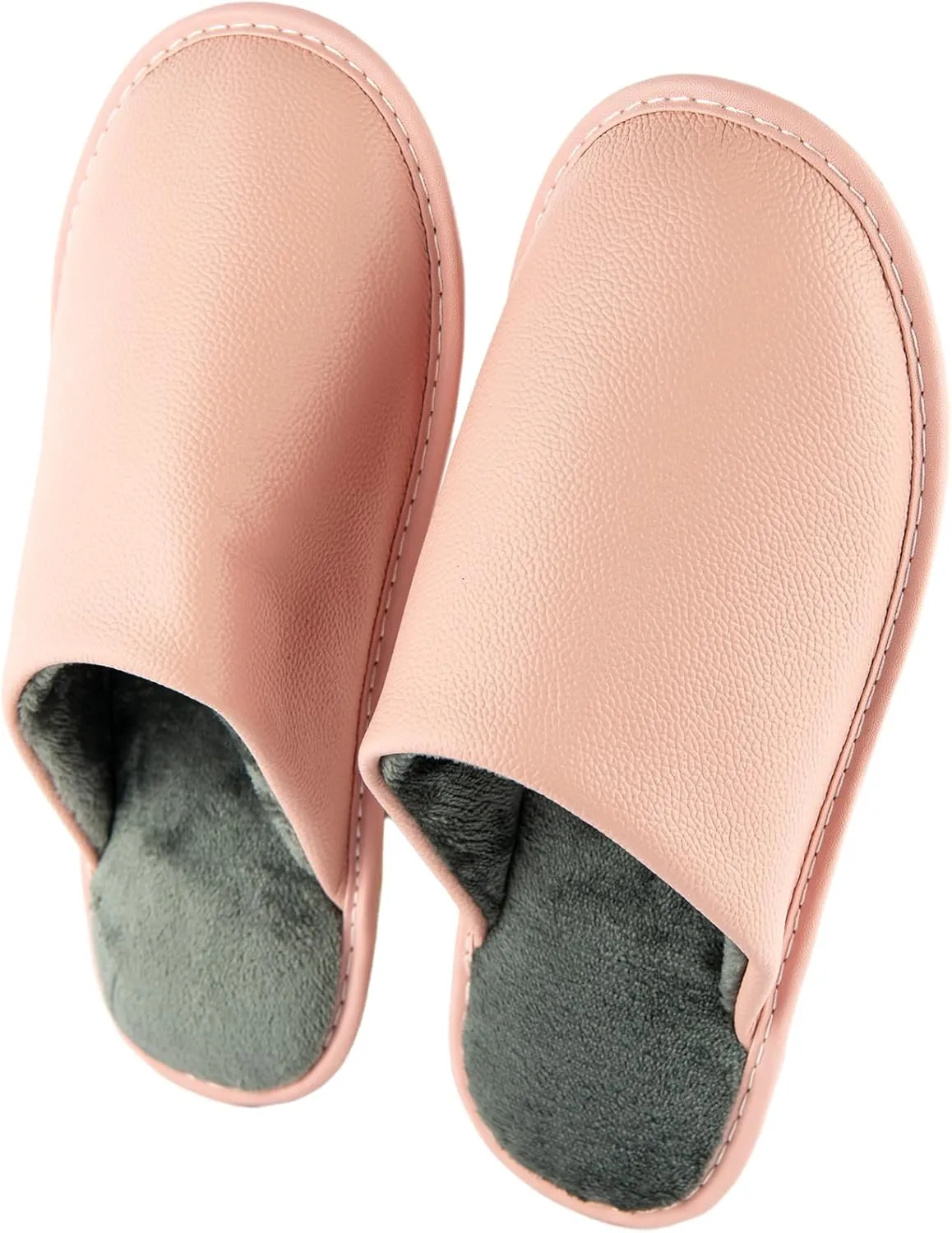Unisex Genuine Leather House Slippers for Men and Women, Indoor Slip-On Slippers, Non-Slip Sole, Soft Lining, Comfortable and Durable Home Shoes