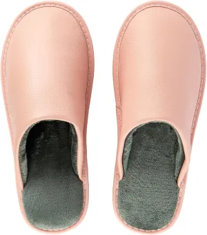 Unisex Genuine Leather House Slippers for Men and Women, Indoor Slip-On Slippers, Non-Slip Sole, Soft Lining, Comfortable and Durable Home Shoes