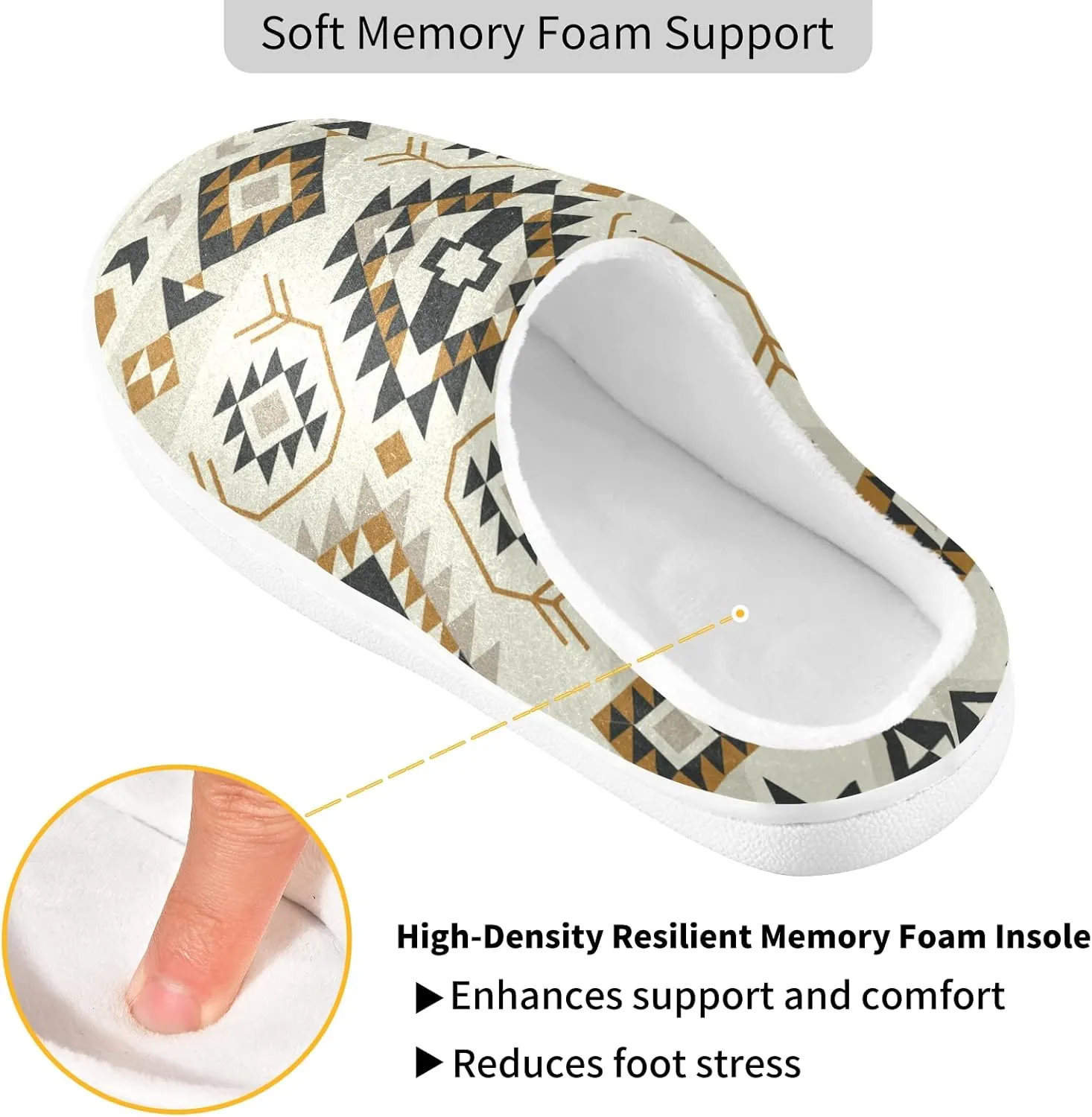 Unisex Memory Foam House Slippers Non-Skid Soft Warm Sole Coral Fleece Slip-on Closed Toe Hand Free Shoes for Bedroom Travel 6-17