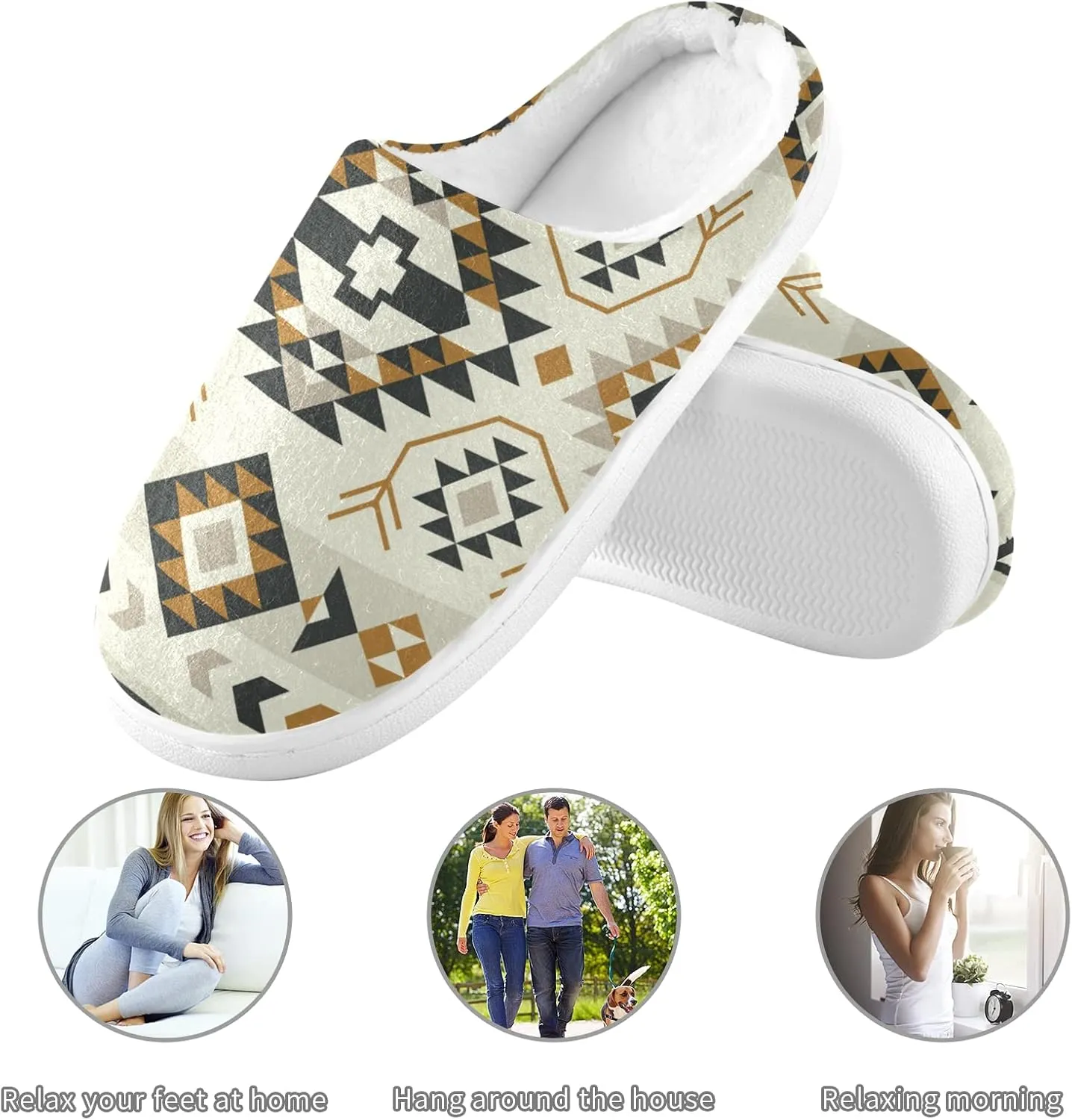 Unisex Memory Foam House Slippers Non-Skid Soft Warm Sole Coral Fleece Slip-on Closed Toe Hand Free Shoes for Bedroom Travel 6-17