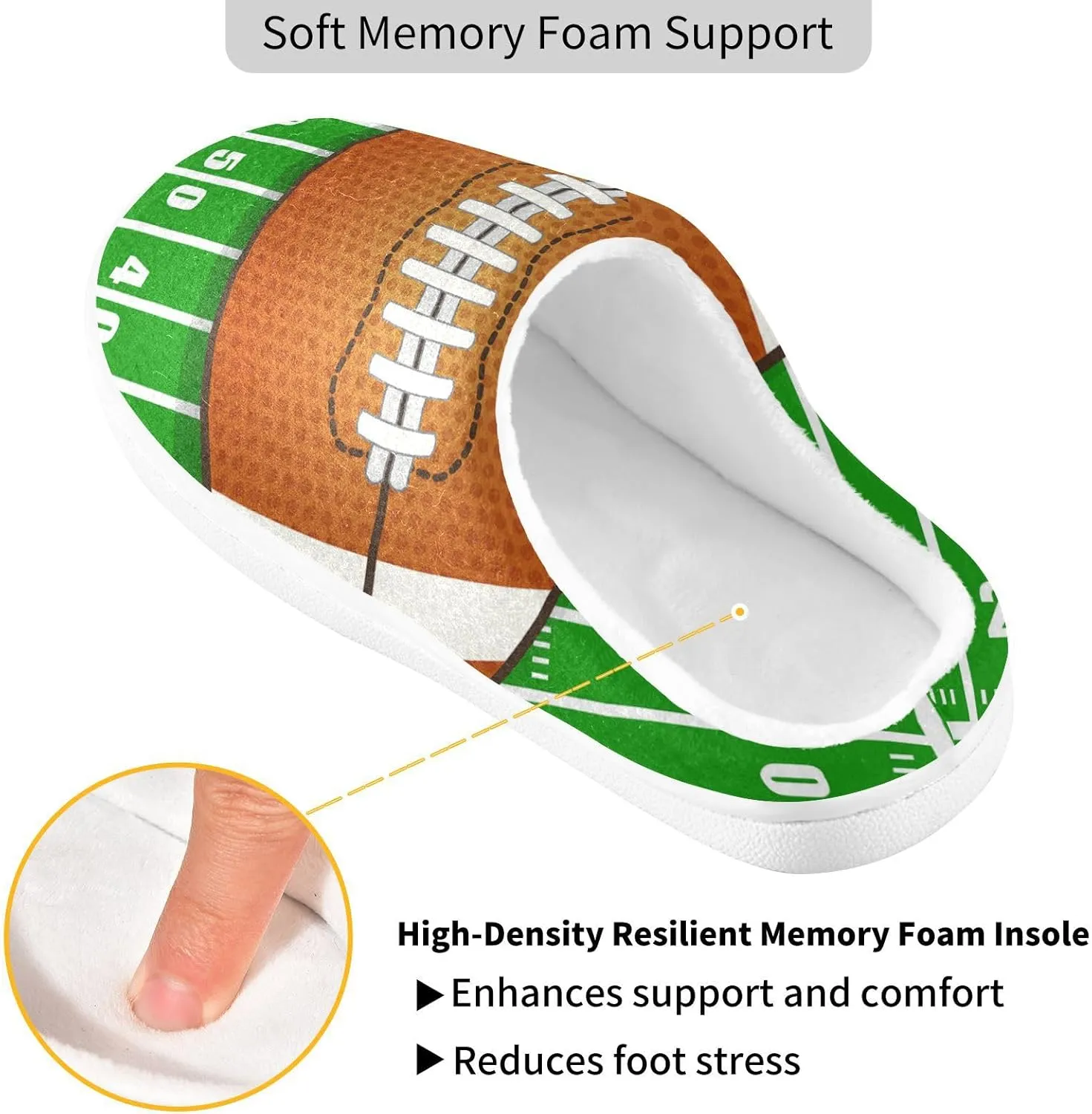 Unisex Memory Foam Slippers Non-Skid Slip-on Soft Warm Sole Fleece Shoes 6-17