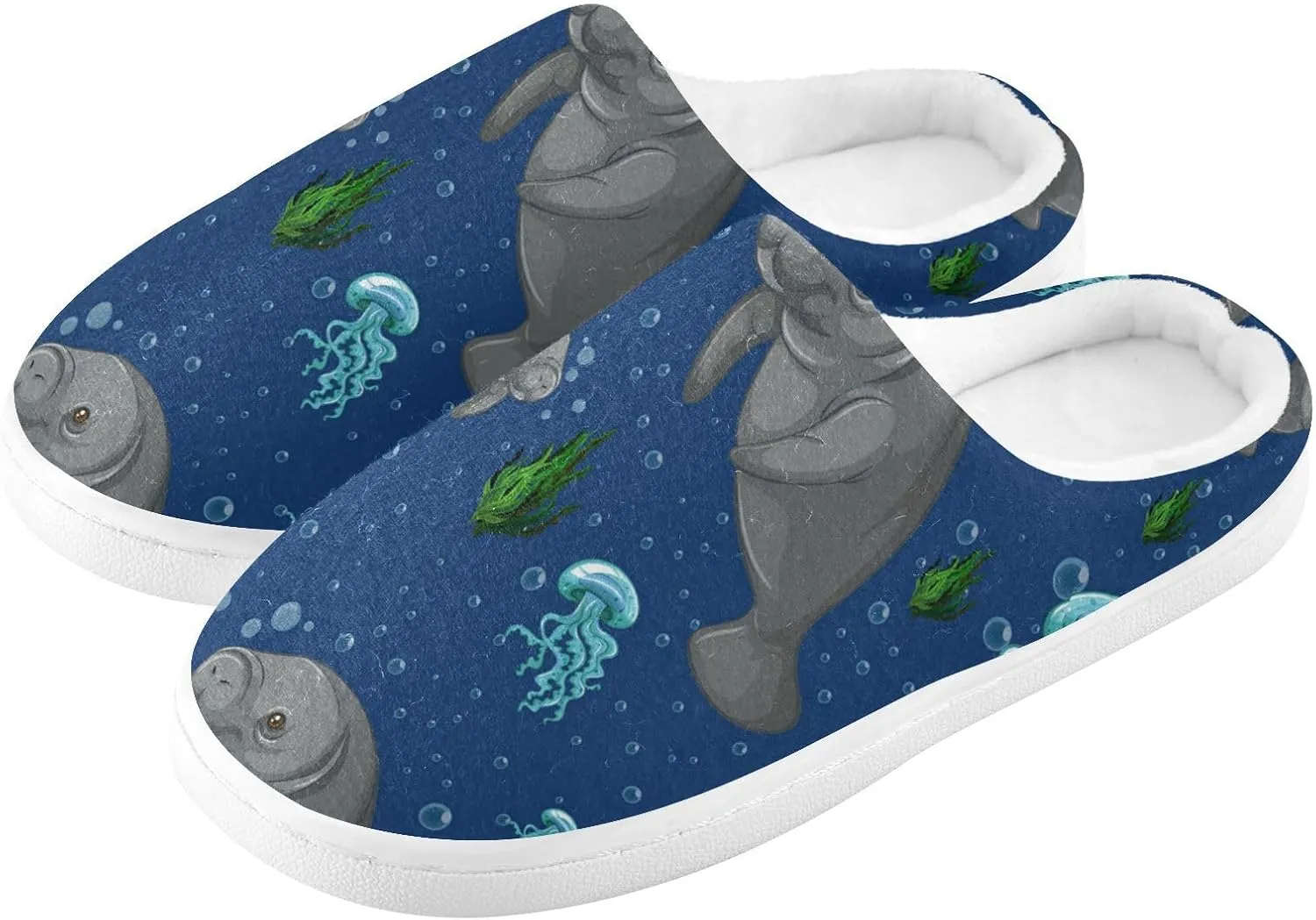 Unisex Memory Foam Slippers Non-Skid Slip-on Soft Warm Sole Fleece Shoes 6-17