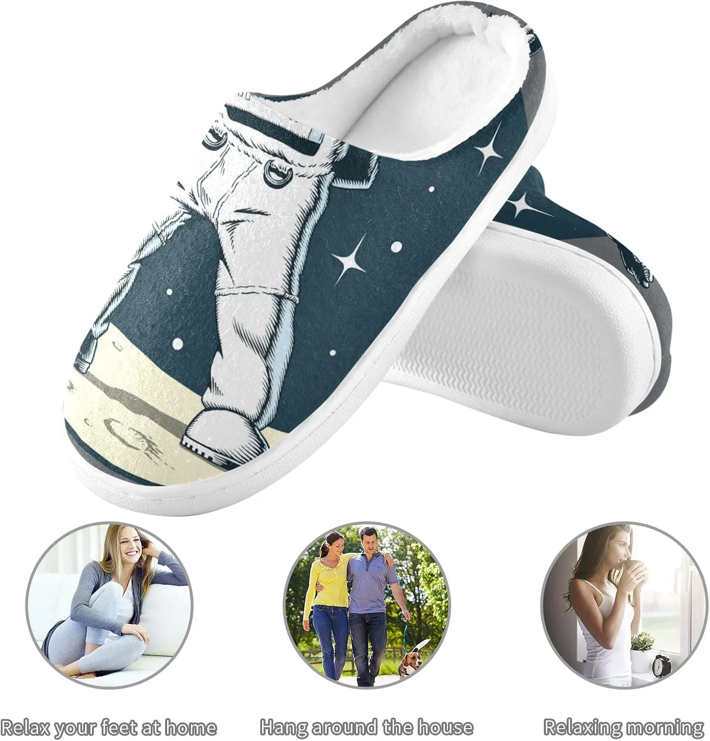 Unisex Memory Foam Slippers Non-Skid Slip-on Soft Warm Sole Fleece Shoes 6-17