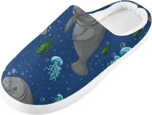 Unisex Memory Foam Slippers Non-Skid Slip-on Soft Warm Sole Fleece Shoes 6-17