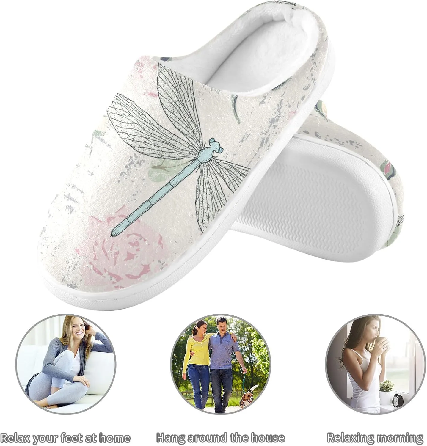 Unisex Memory Foam Slippers Non-Skid Slip-on Soft Warm Sole Fleece Shoes 6-17