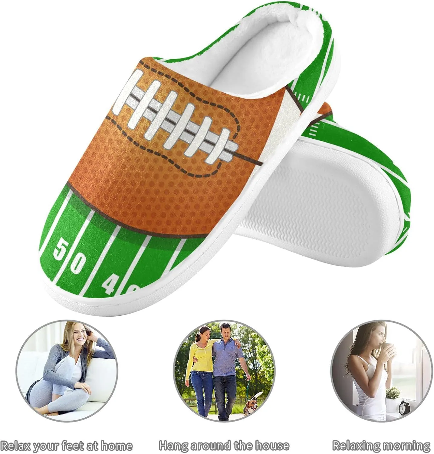 Unisex Memory Foam Slippers Non-Skid Slip-on Soft Warm Sole Fleece Shoes 6-17