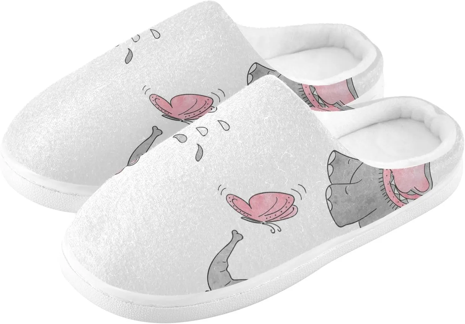 Unisex Memory Foam Slippers Non-Skid Slip-on Soft Warm Sole Fleece Shoes 6-17