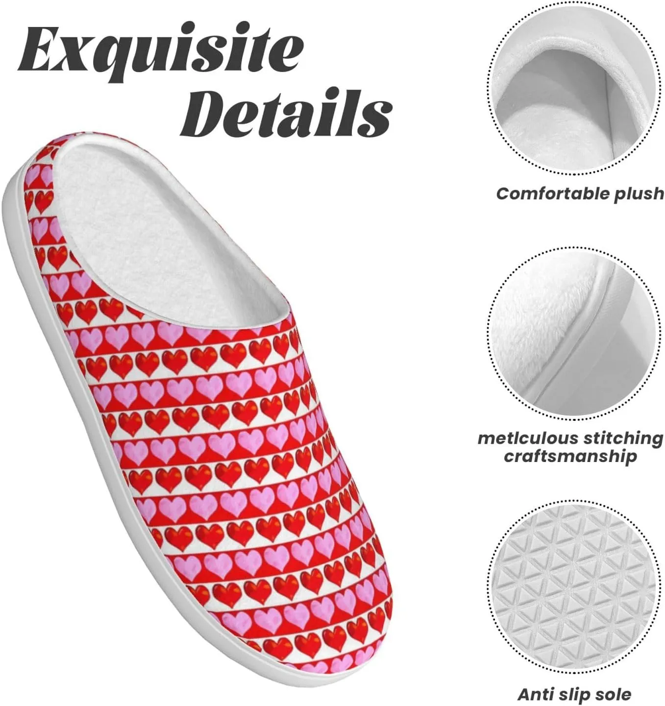 Unisex Warm Slippers Non-Slip Winter Fluffy Slippers Slip-On Plush Slippers Bedroom Slippers House Shoes For Men Women
