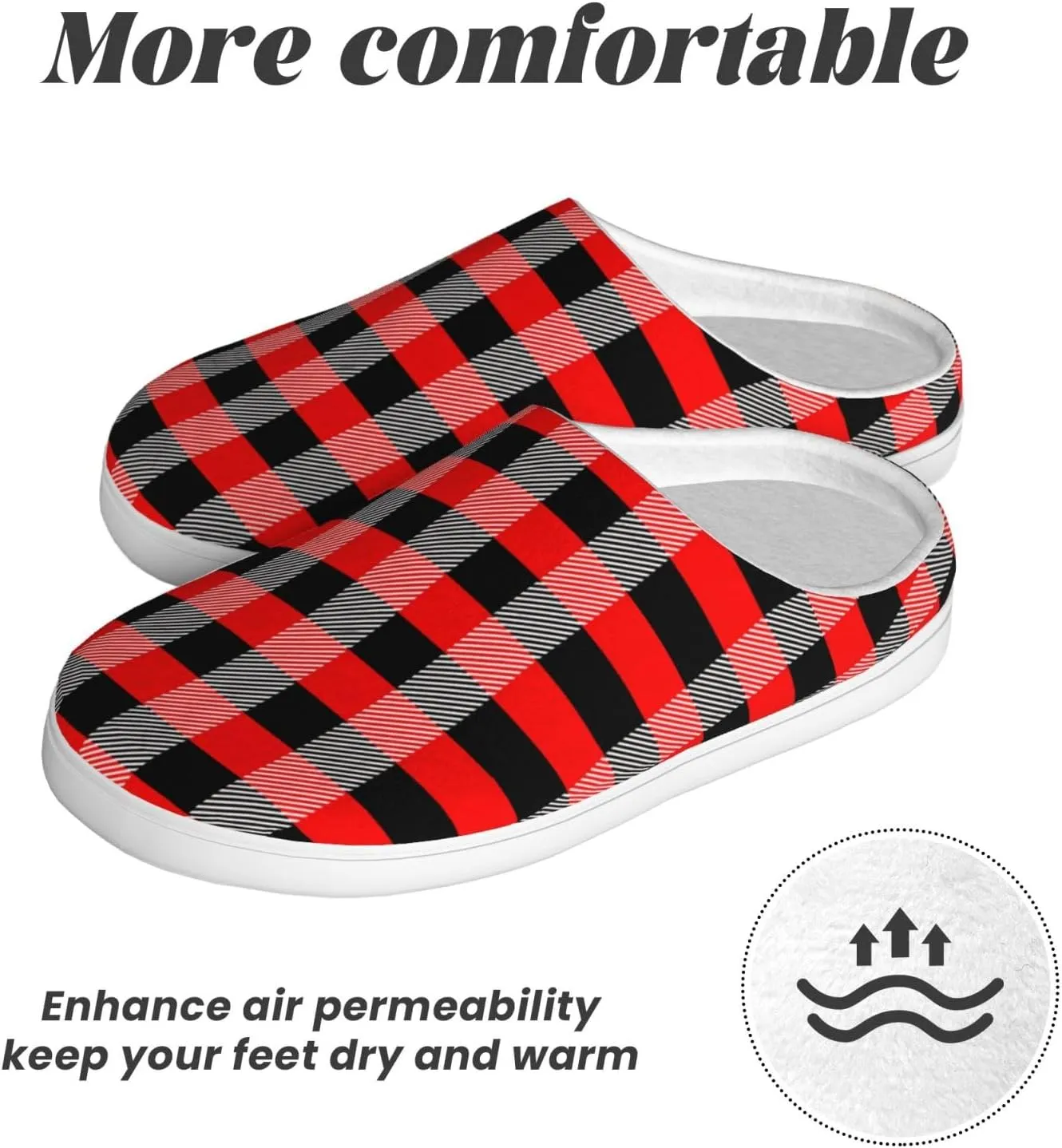 Unisex Warm Slippers Non-Slip Winter Fluffy Slippers Slip-On Plush Slippers Bedroom Slippers House Shoes For Men Women