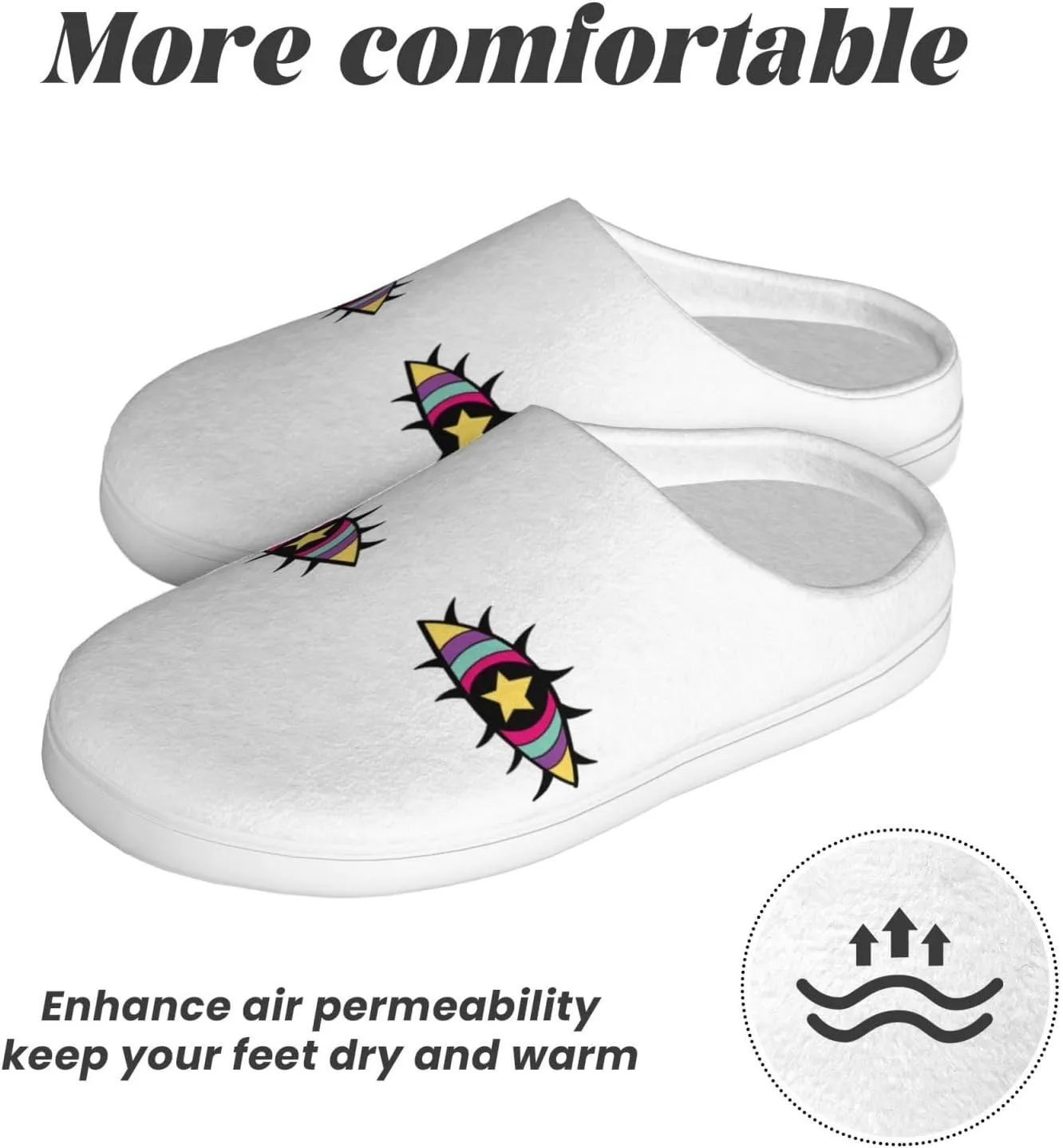 Unisex Warm Slippers Non-Slip Winter Fluffy Slippers Slip-On Plush Slippers Bedroom Slippers House Shoes For Men Women