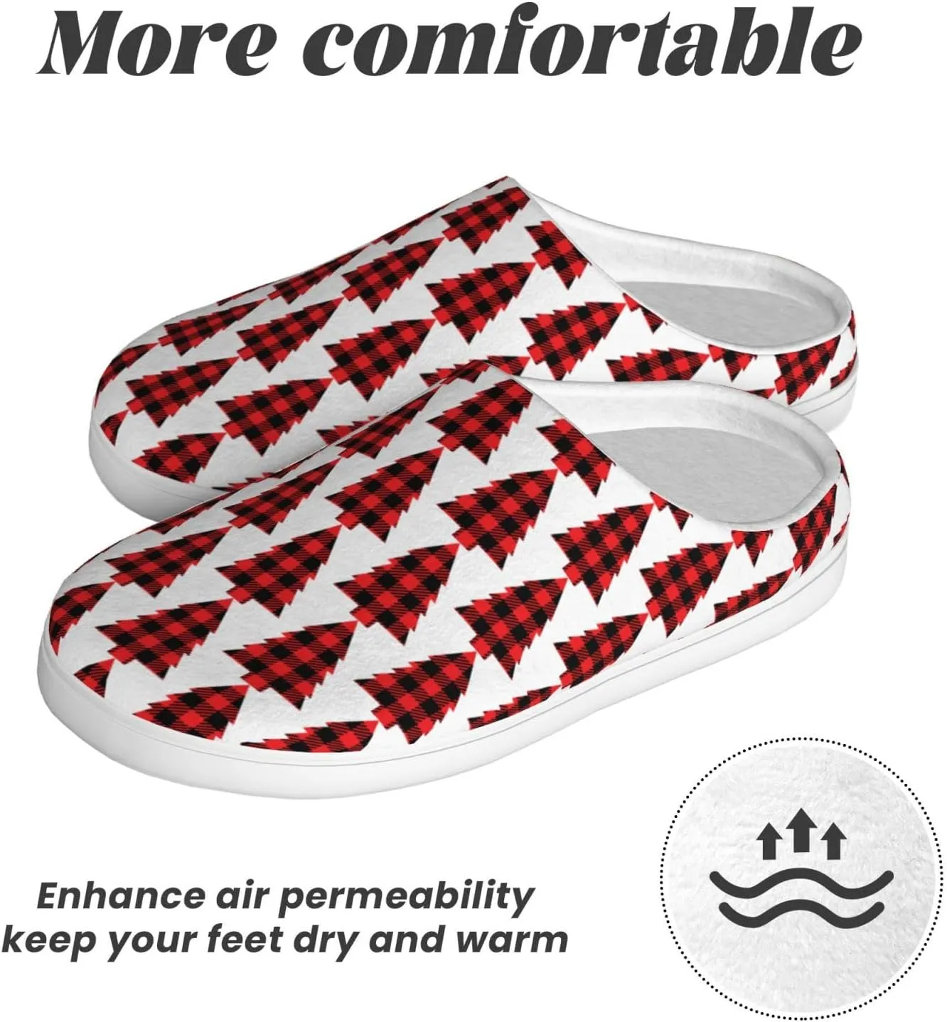 Unisex Warm Slippers Non-Slip Winter Fluffy Slippers Slip-On Plush Slippers Bedroom Slippers House Shoes For Men Women