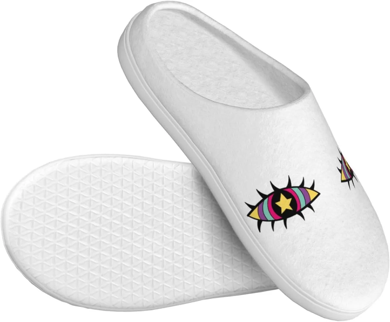 Unisex Warm Slippers Non-Slip Winter Fluffy Slippers Slip-On Plush Slippers Bedroom Slippers House Shoes For Men Women