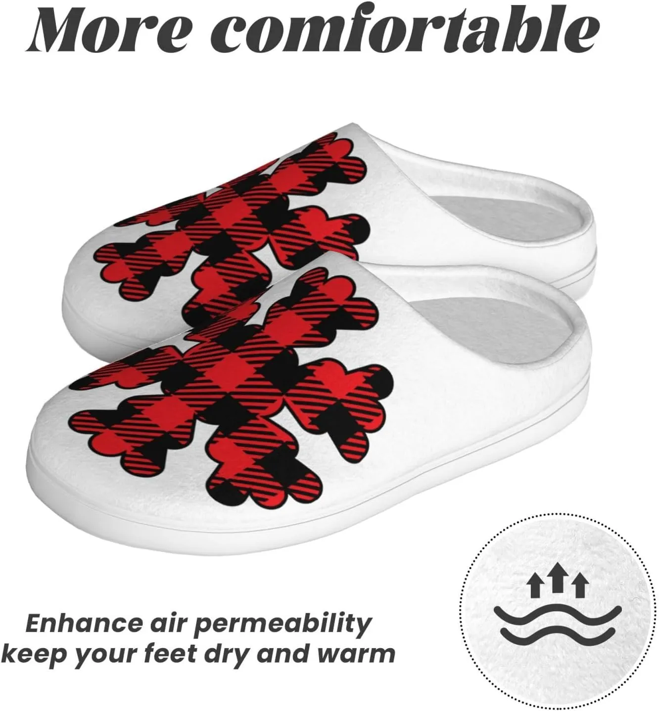 Unisex Warm Slippers Non-Slip Winter Fluffy Slippers Slip-On Plush Slippers Bedroom Slippers House Shoes For Men Women