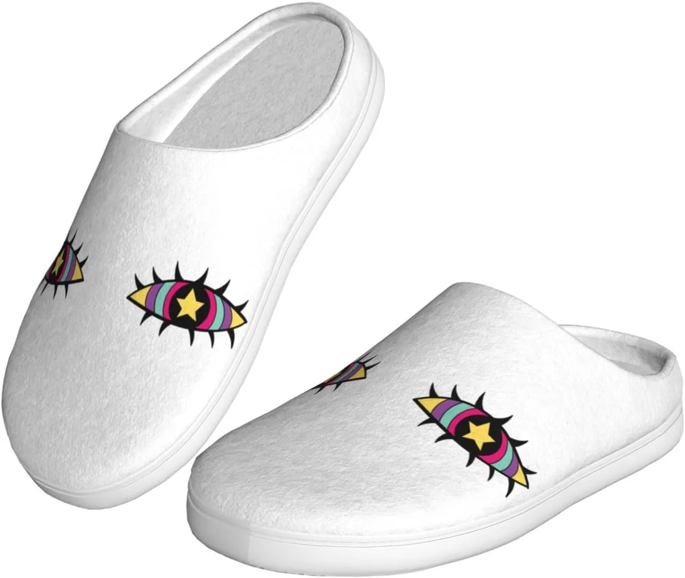 Unisex Warm Slippers Non-Slip Winter Fluffy Slippers Slip-On Plush Slippers Bedroom Slippers House Shoes For Men Women