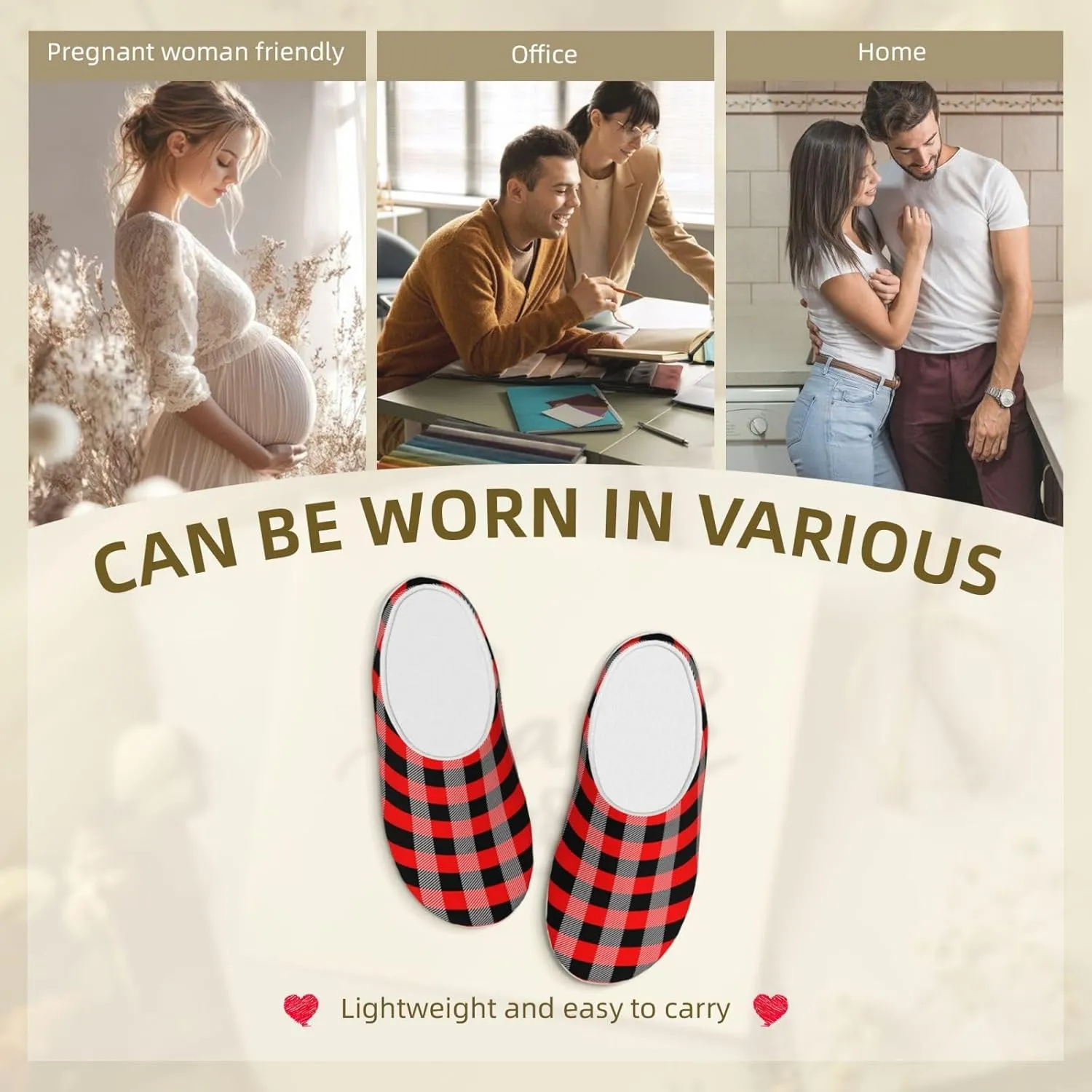 Unisex Warm Slippers Non-Slip Winter Fluffy Slippers Slip-On Plush Slippers Bedroom Slippers House Shoes For Men Women