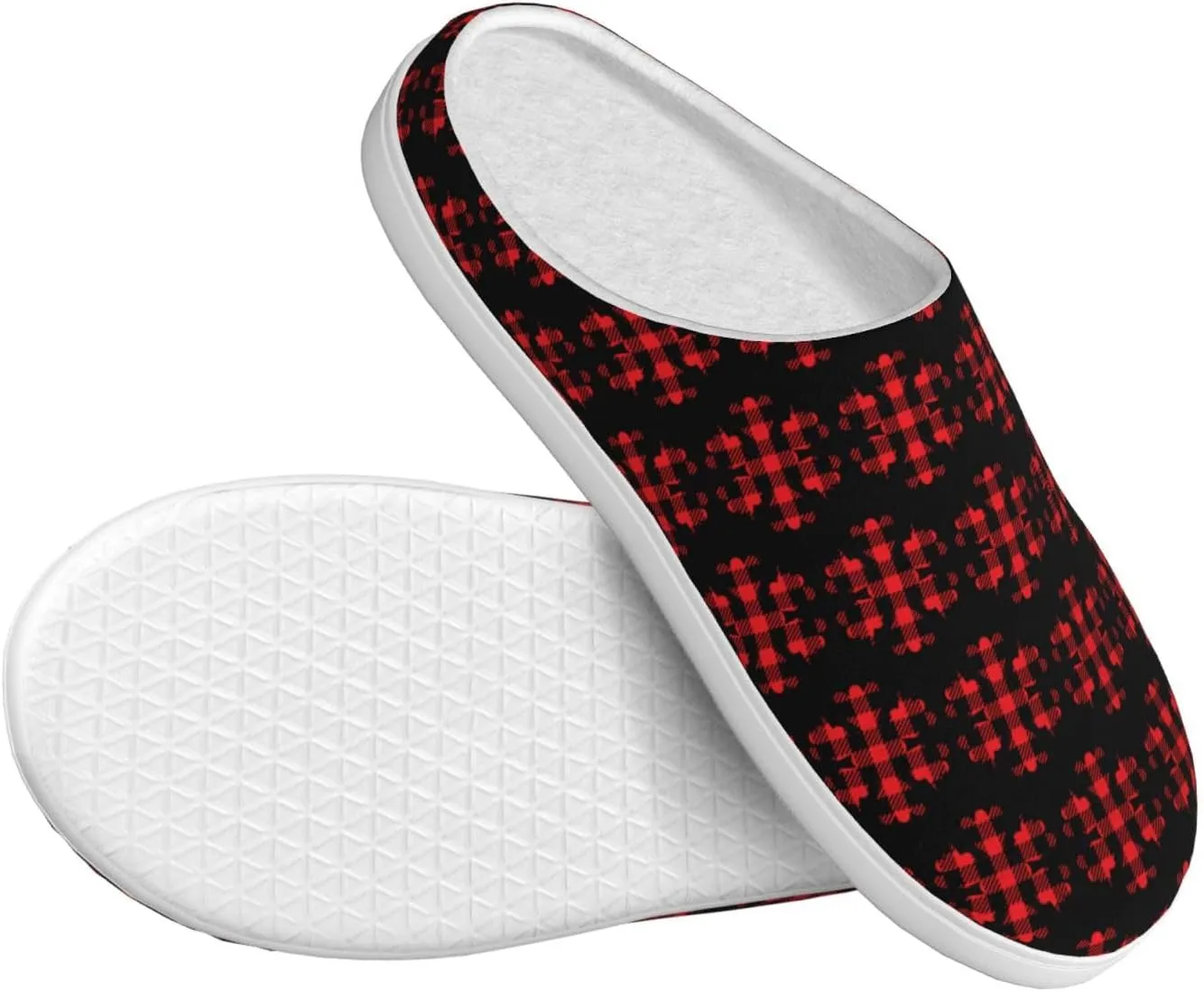 Unisex Warm Slippers Non-Slip Winter Fluffy Slippers Slip-On Plush Slippers Bedroom Slippers House Shoes For Men Women