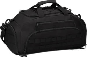 UNISTRENGH 3-Ways Tactical Military Nylon Men Holdall Weekend Travel Duffel Bag Backpack Messenger Shoulder Bags Rucksack Handbag (Black)