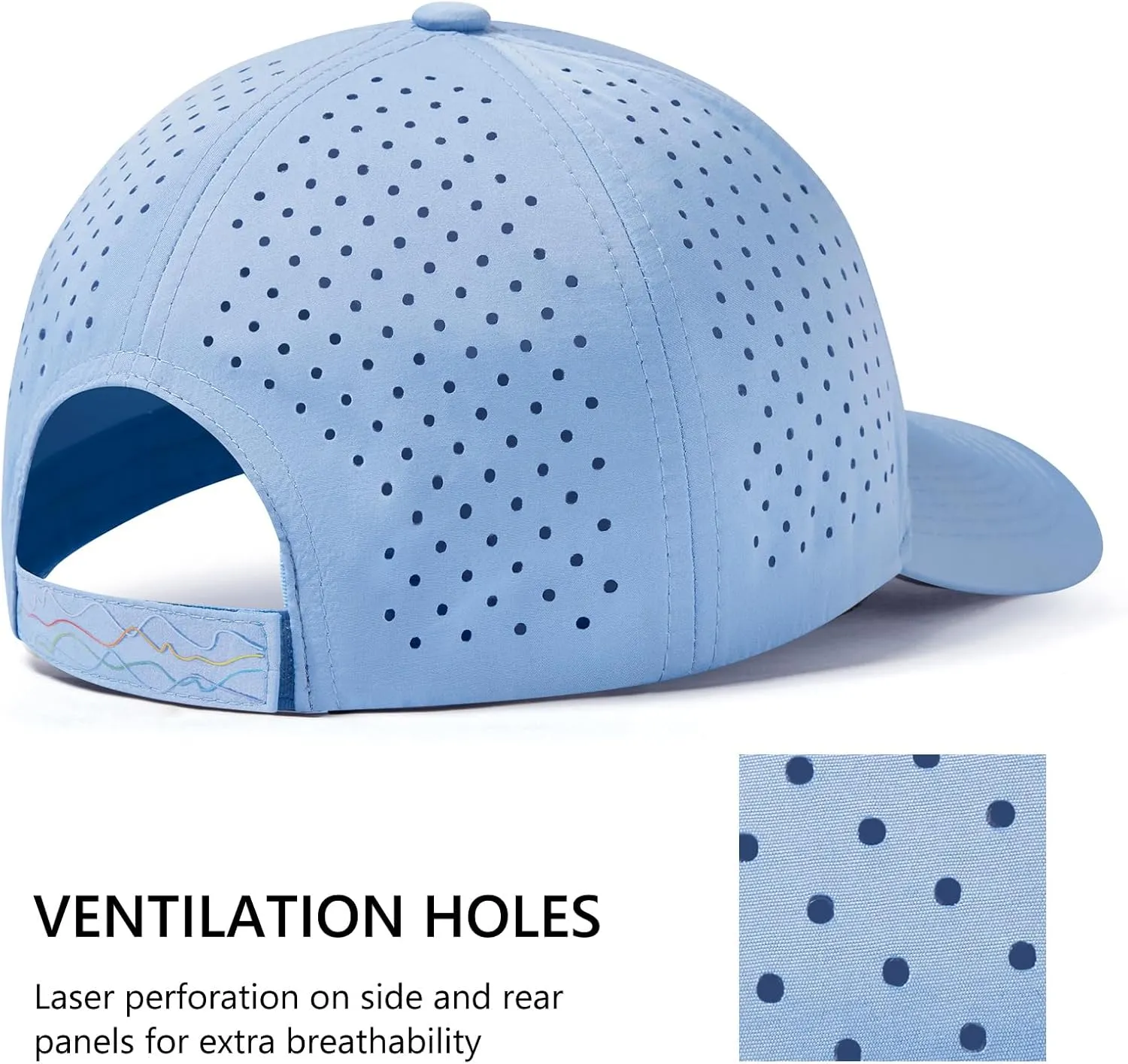 UPF 50  Performance Water Resistant Baseball Cap Lightweight Breathable Hat Golf Running Boat Hiking for Men Women