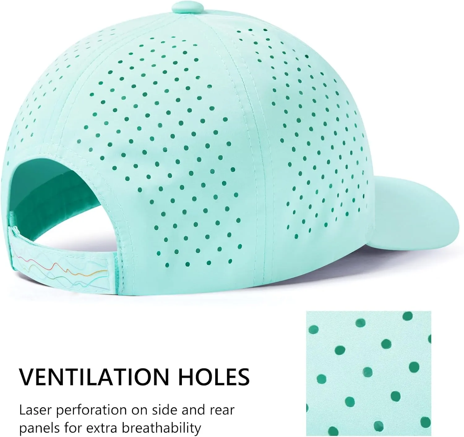 UPF 50  Performance Water Resistant Baseball Cap Lightweight Breathable Hat Golf Running Boat Hiking for Men Women