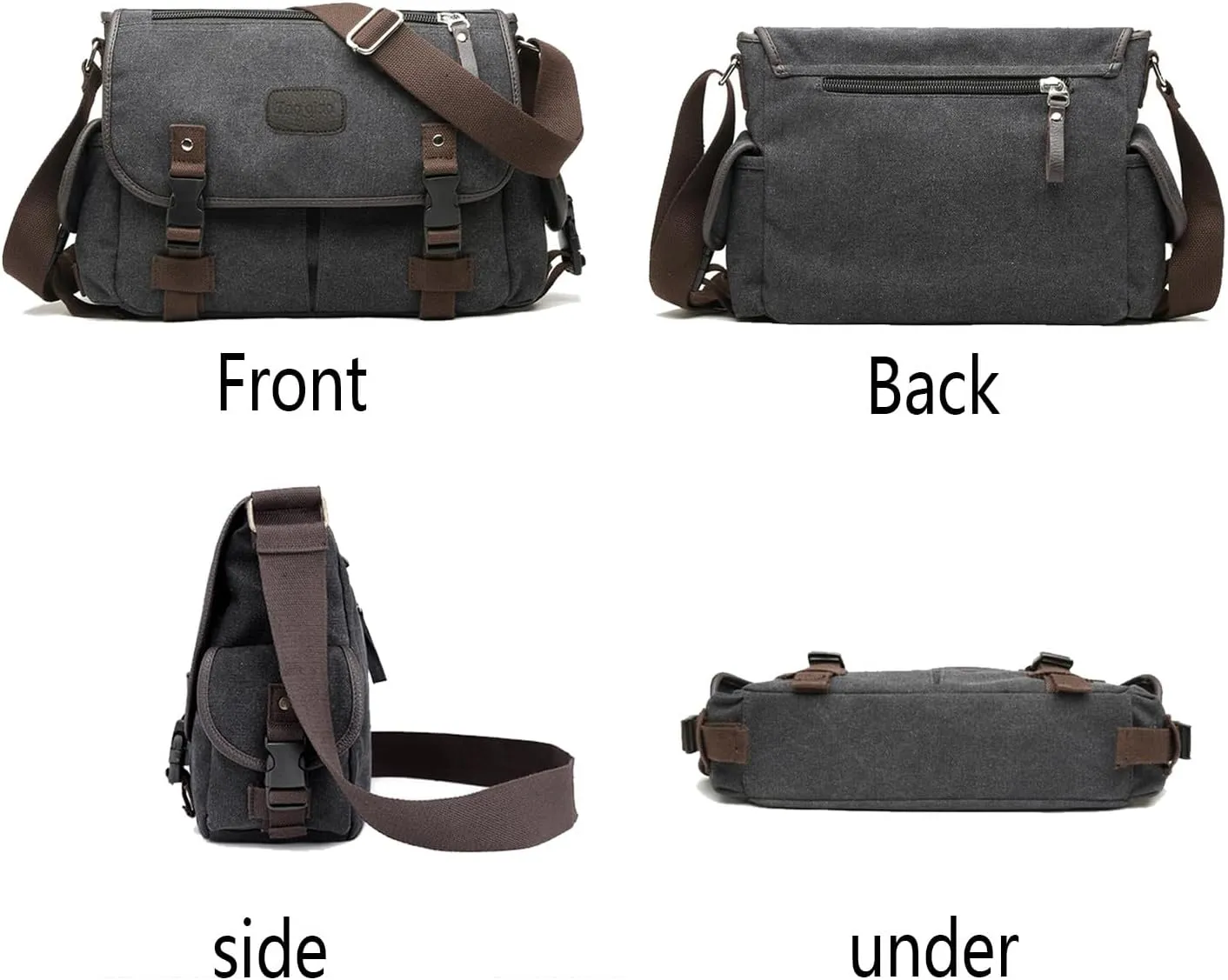[Upgraded] Vintage Canvas Messenger Bag Large Book Laptop Shoulder Bag Women Men New