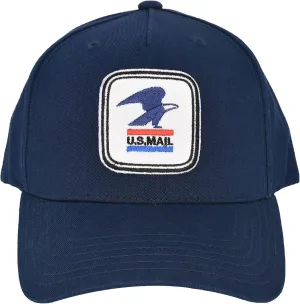 U.S. Mail Baseball Hat, USPS Eagle Embroidered Logo Adjustable Adult Snapback Baseball Cap with Curved Brim, Navy Blue, One Size
