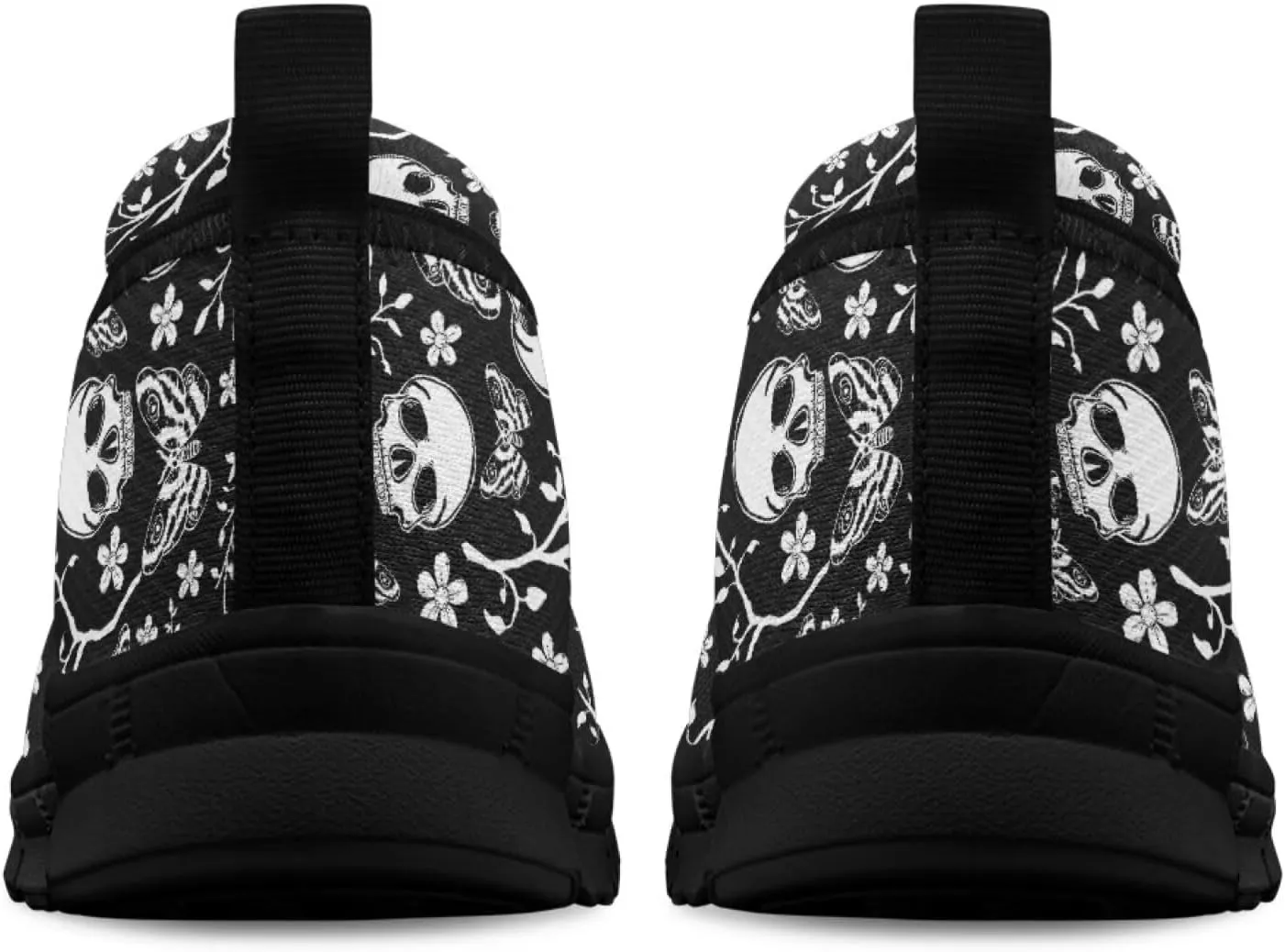 Various Creative Skull Print Walking Shoes Women Lightweight Slip On Ballet Flats Fit Comfort Mesh Casual Sneakers Work & Travel