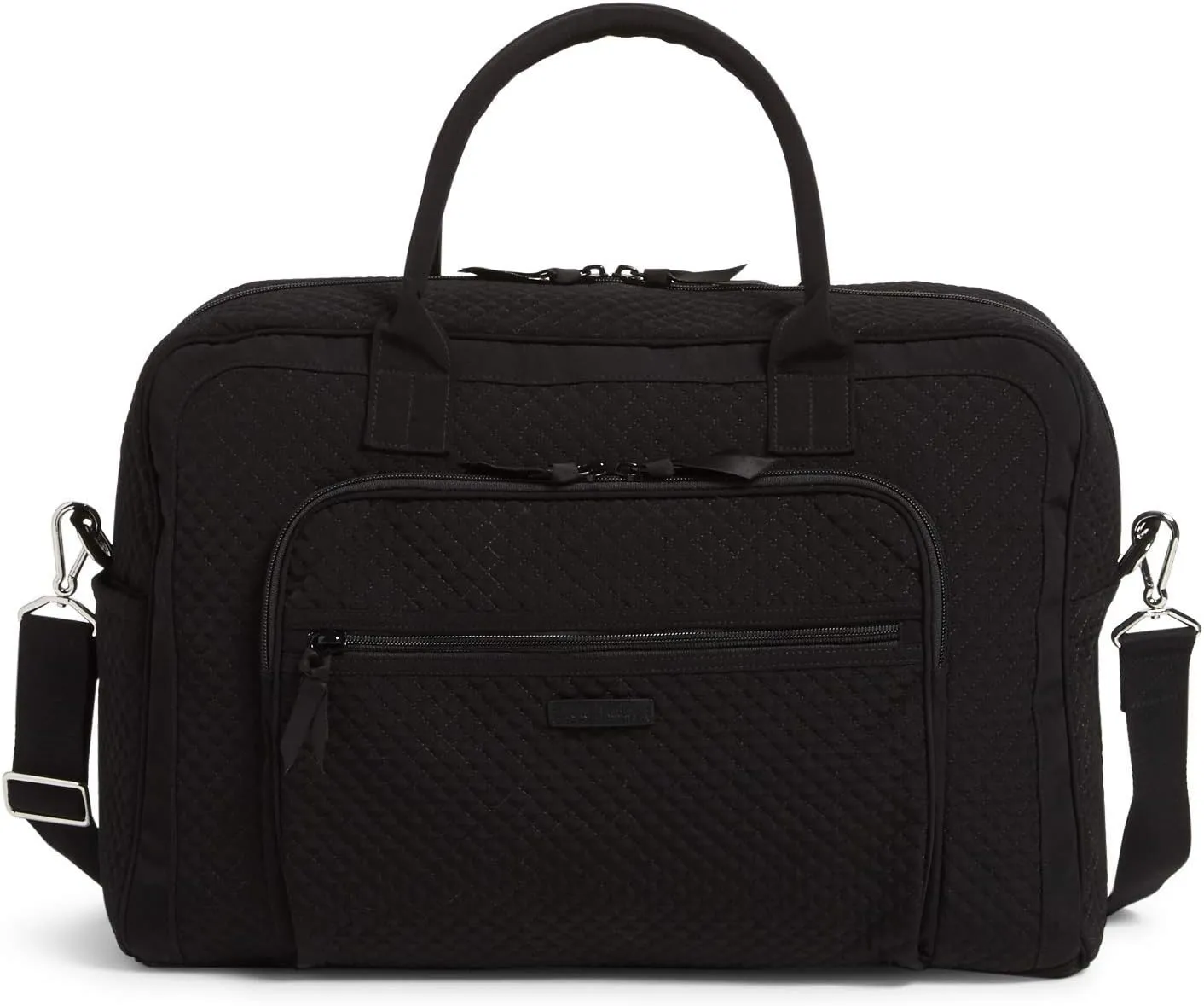 Vera Bradley Women's Microfiber Weekender Travel Bag, Black, One Size