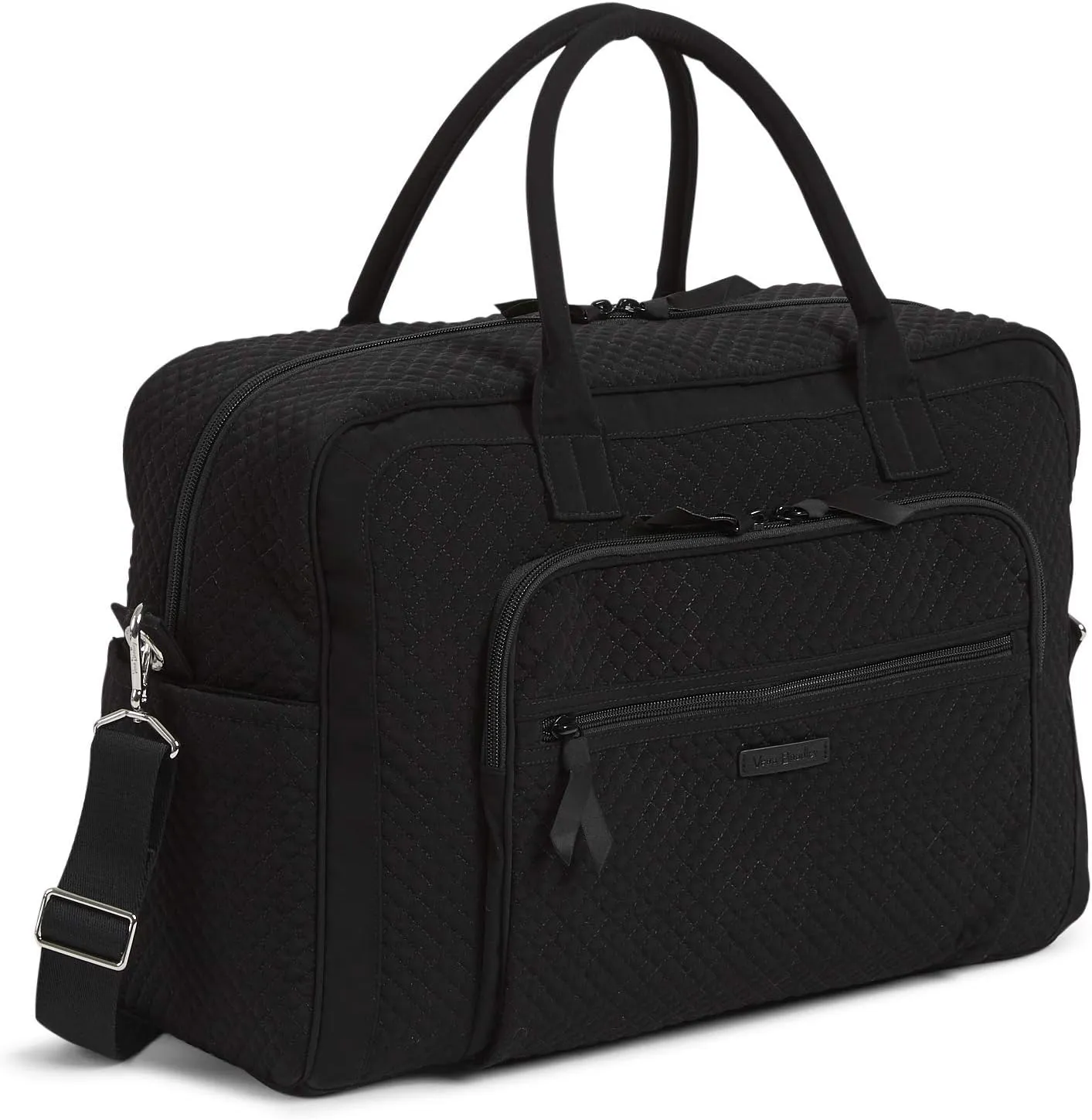 Vera Bradley Women's Microfiber Weekender Travel Bag, Black, One Size
