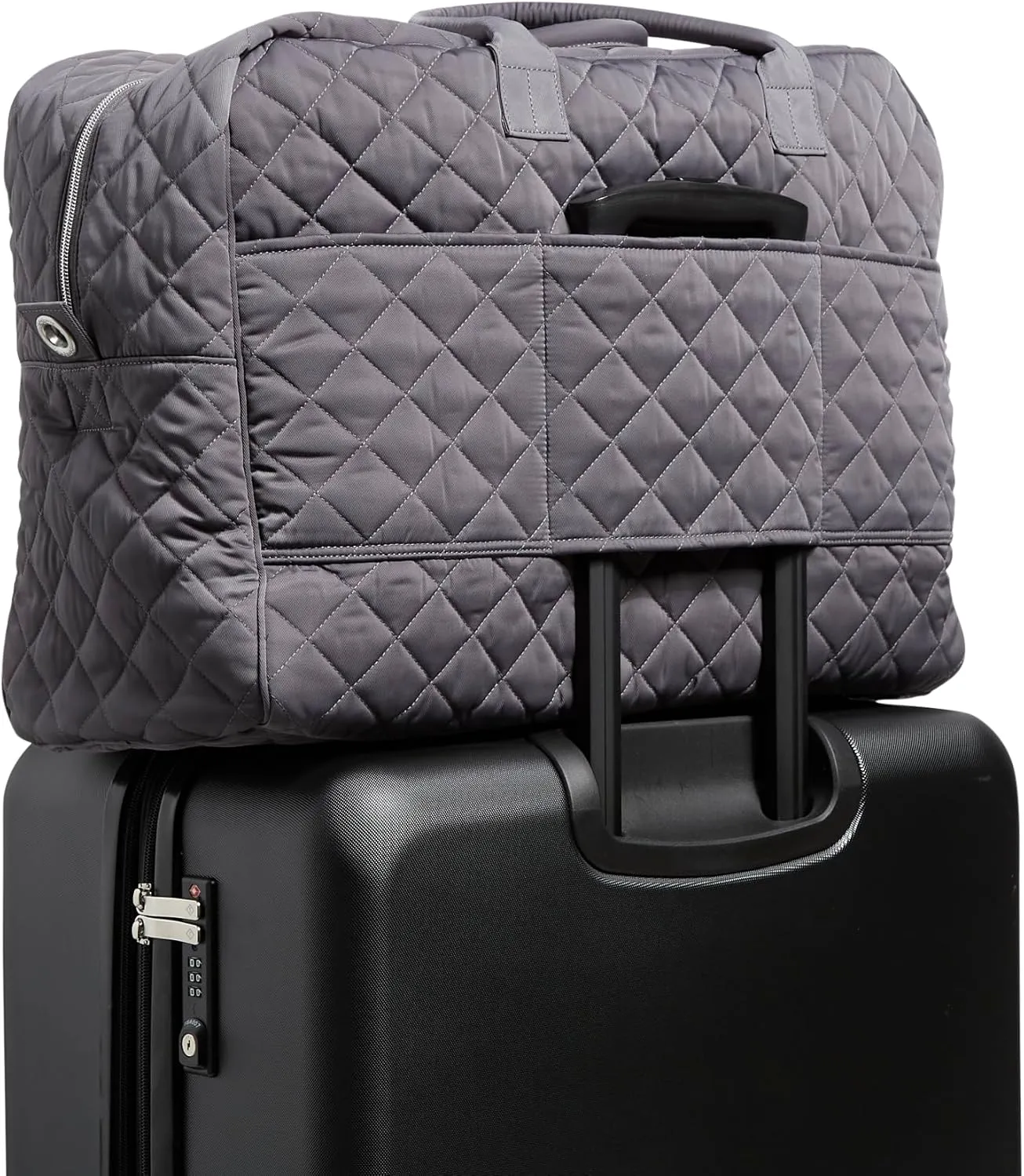 Vera Bradley Women's, Performance Twill Grand Weekender Travel Bag, Shadow Gray, One Size